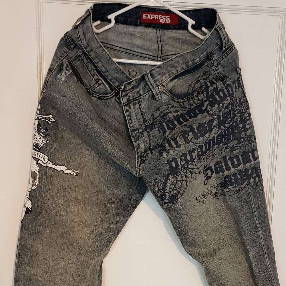 Express Kingston classic fit 34x30 graphic jeans